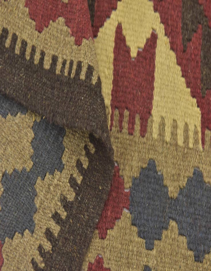Detail image of  5' 3 x 8' 4  Hand Woven Kilim Maymana Wool Rug