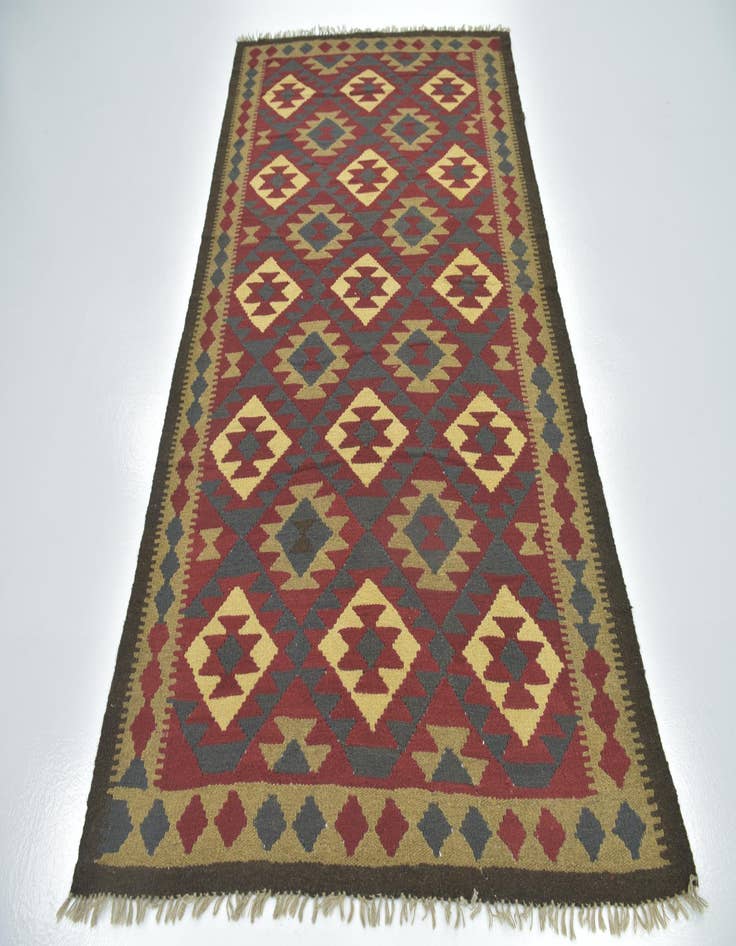 Detail image of  4' 10 x 8' 4  Hand Woven Kilim Maymana Wool Rug