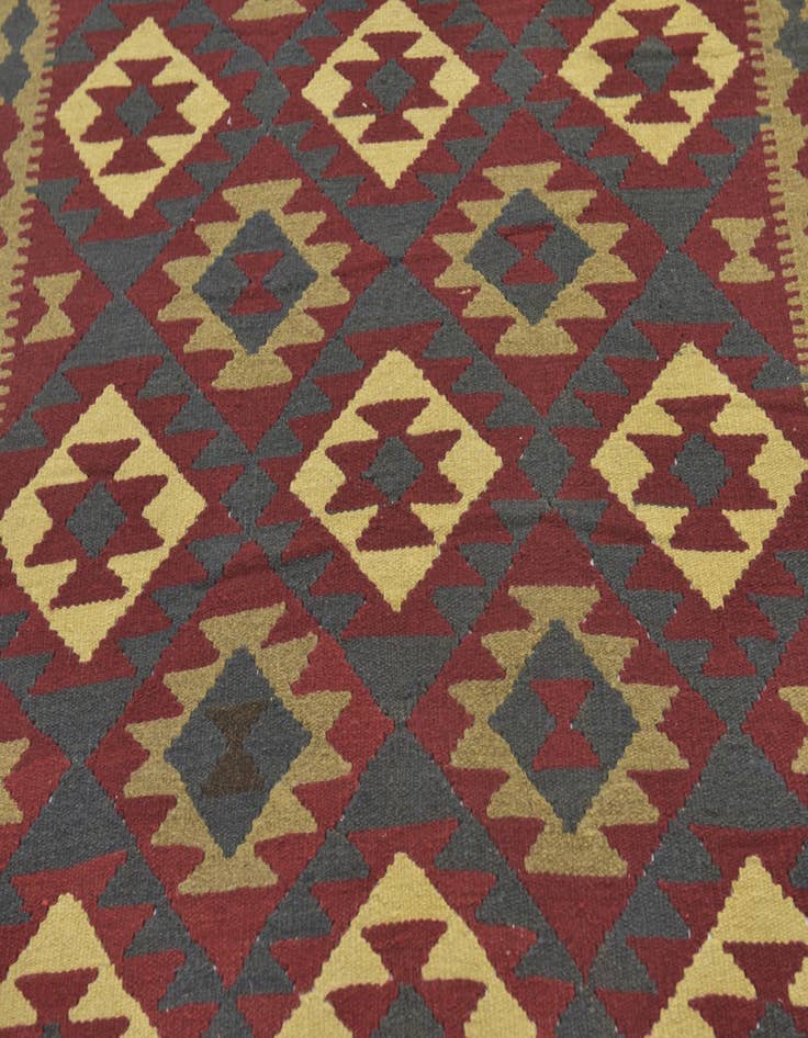 Detail image of  4' 10 x 8' 4  Hand Woven Kilim Maymana Wool Rug