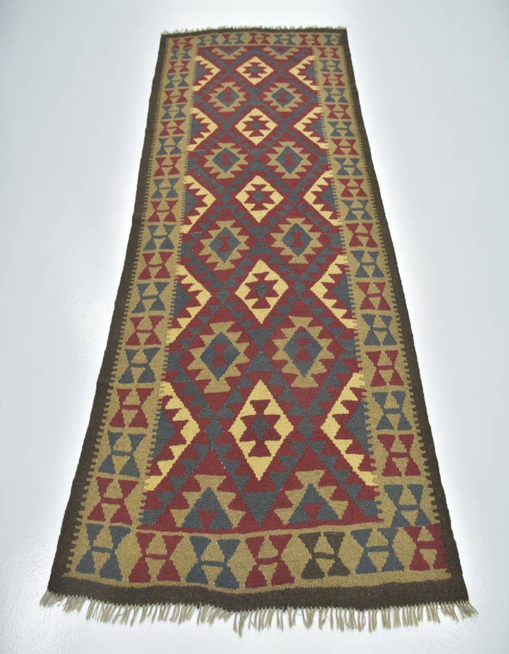 Detail image of  4' 10 x 8' 4  Hand Woven Kilim Maymana Wool Rug