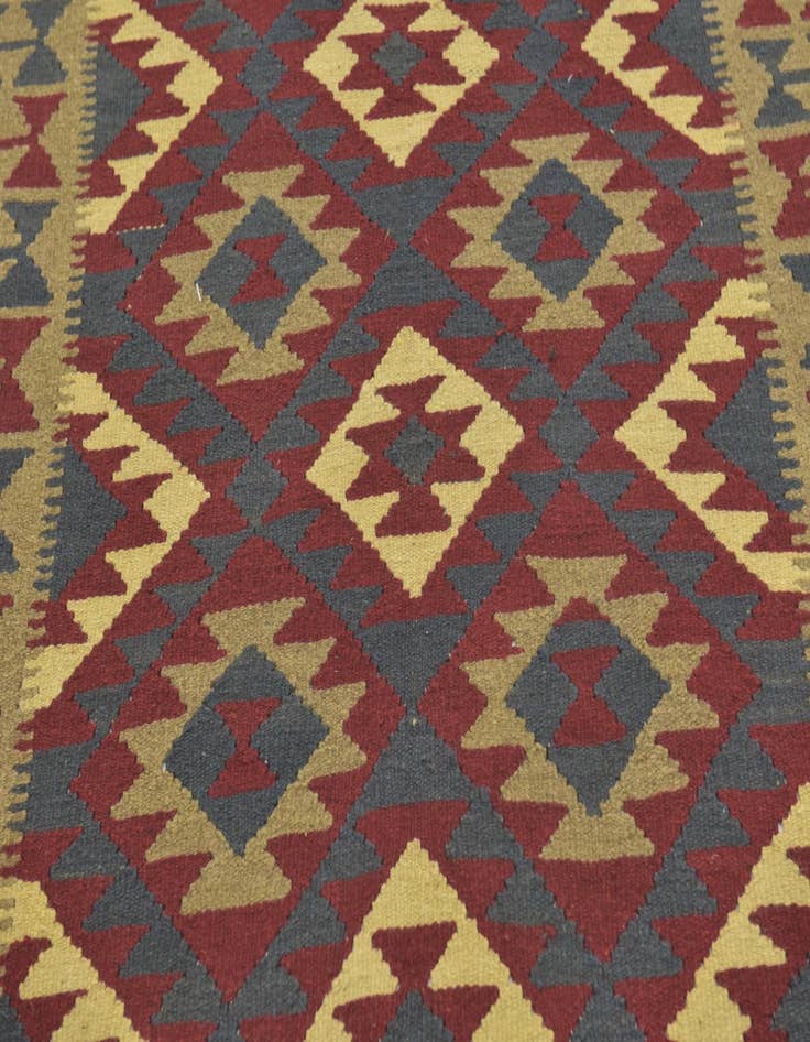Detail image of  4' 10 x 8' 4  Hand Woven Kilim Maymana Wool Rug
