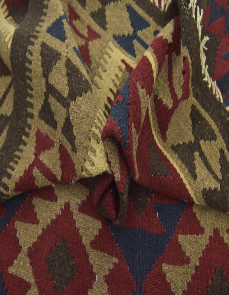 Detail image of  5' 2 x 8' 2  Hand Woven Kilim Maymana Wool Rug