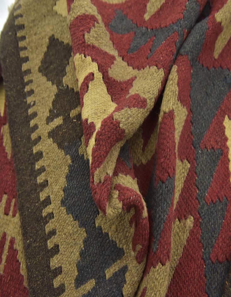 Detail image of  5' x 8' 6  Hand Woven Kilim Maymana Wool Rug