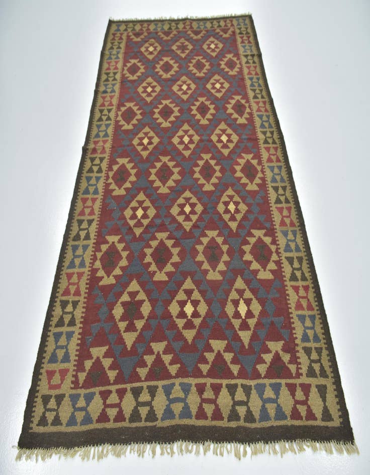 Detail image of  5' 4 x 8' 3  Hand Woven Kilim Maymana Wool Rug