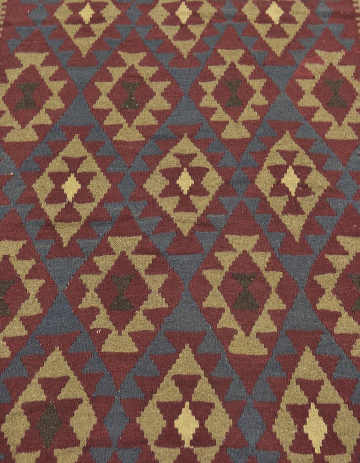 Detail image of  5' 4 x 8' 3  Hand Woven Kilim Maymana Wool Rug