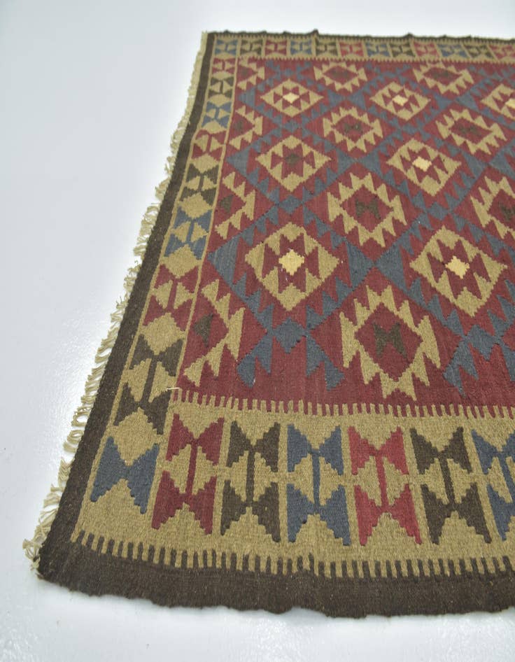 Detail image of  5' 4 x 8' 3  Hand Woven Kilim Maymana Wool Rug