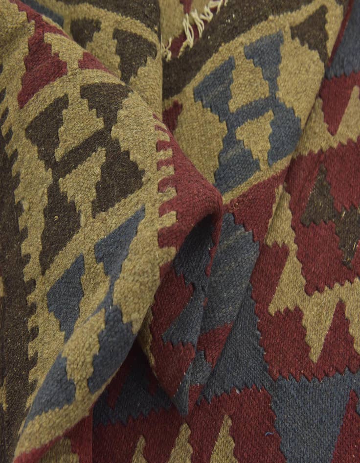 Detail image of  5' 4 x 8' 3  Hand Woven Kilim Maymana Wool Rug