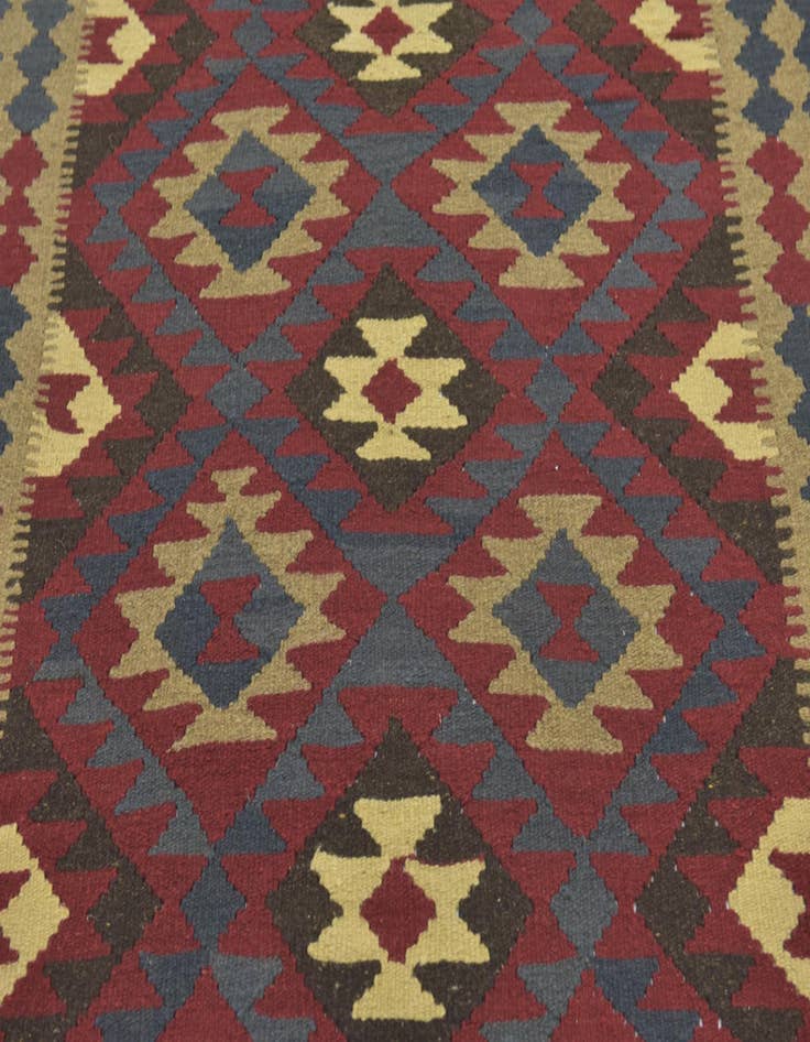 Detail image of  5' 3 x 8' 5  Hand Woven Kilim Maymana Wool Rug
