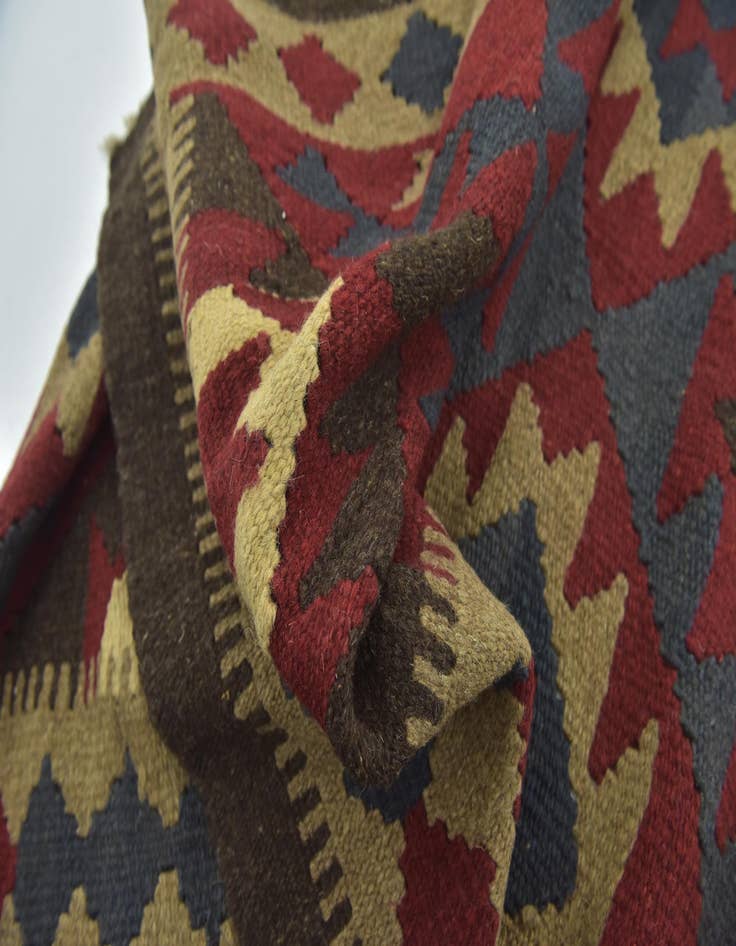 Detail image of  5' 3 x 8' 5  Hand Woven Kilim Maymana Wool Rug