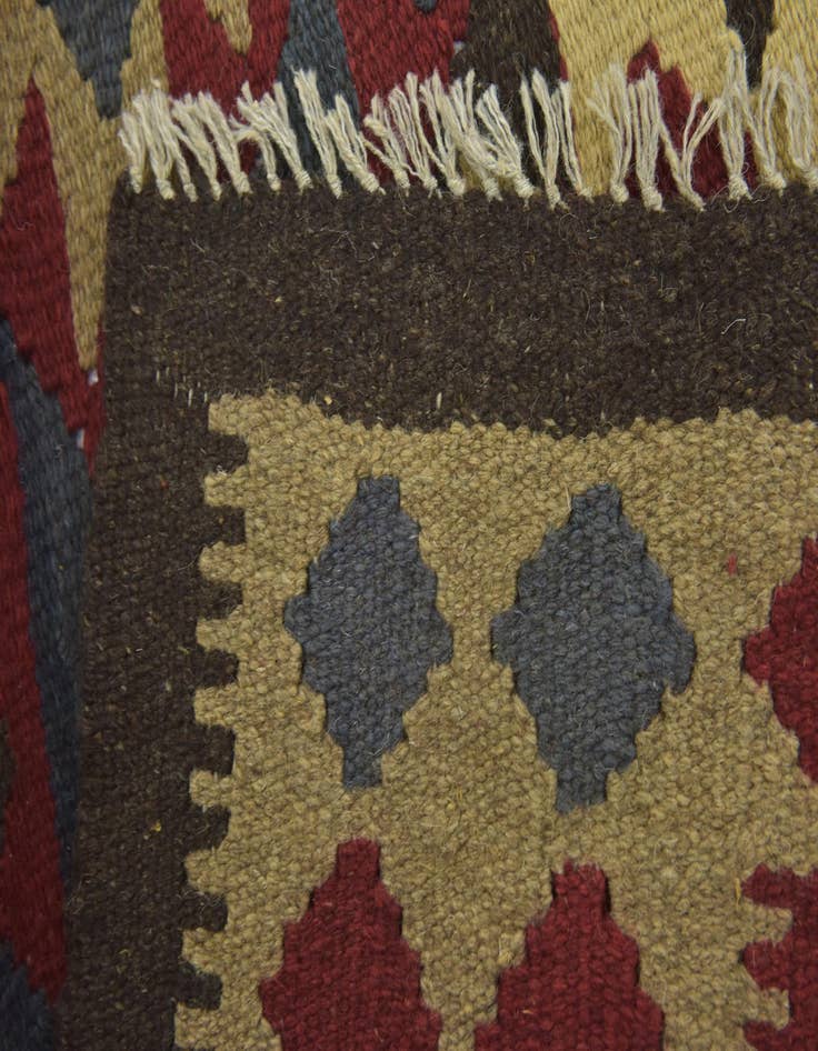Detail image of  5' 3 x 8' 5  Hand Woven Kilim Maymana Wool Rug