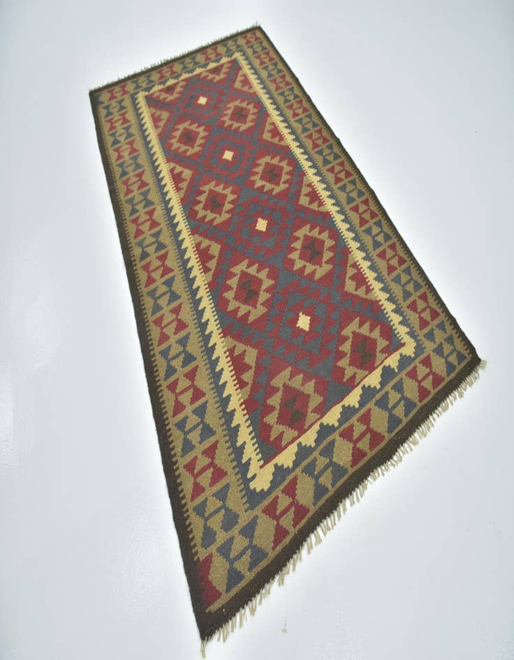 Detail image of 5' x 8' 2 Hand Woven Kilim Maymana Wool Rug