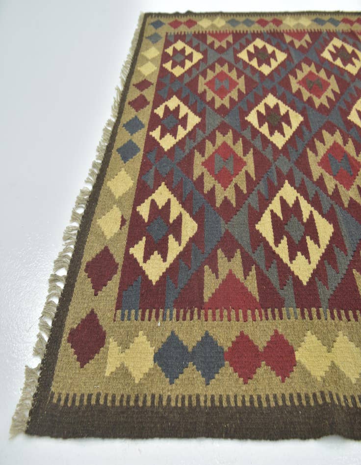 Detail image of  5' x 8' 3  Hand Woven Kilim Maymana Wool Rug