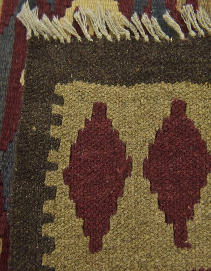 Detail image of  5' x 8' 3  Hand Woven Kilim Maymana Wool Rug