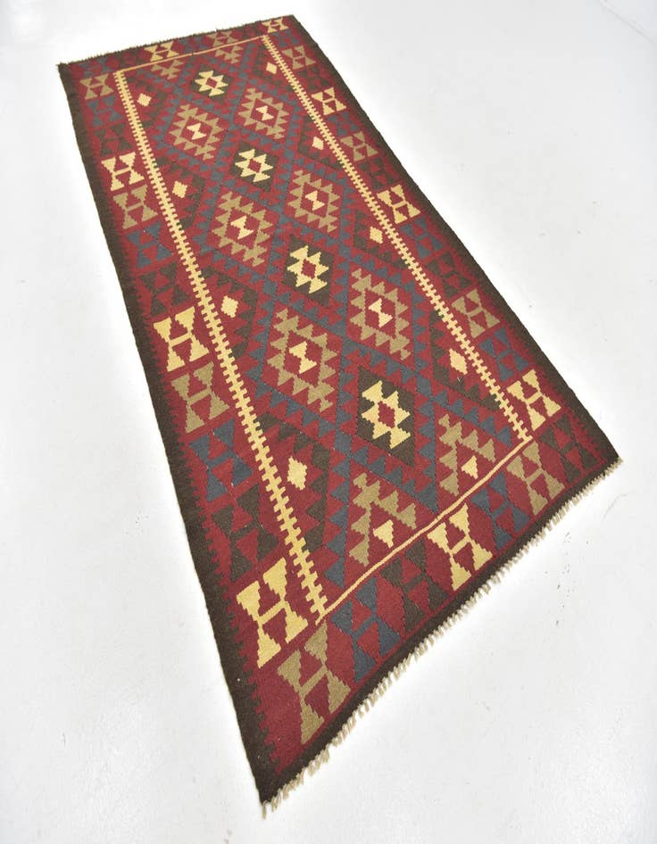 Detail image of  5' x 8' 2  Hand Woven Kilim Maymana Wool Rug