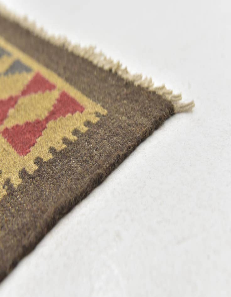 Detail image of  5' 2 x 8' 2  Hand Woven Kilim Maymana Wool Rug