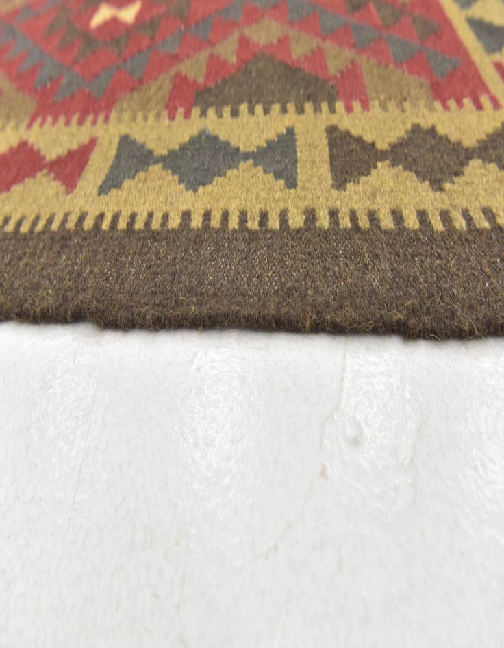 Detail image of  5' 2 x 8' 2  Hand Woven Kilim Maymana Wool Rug
