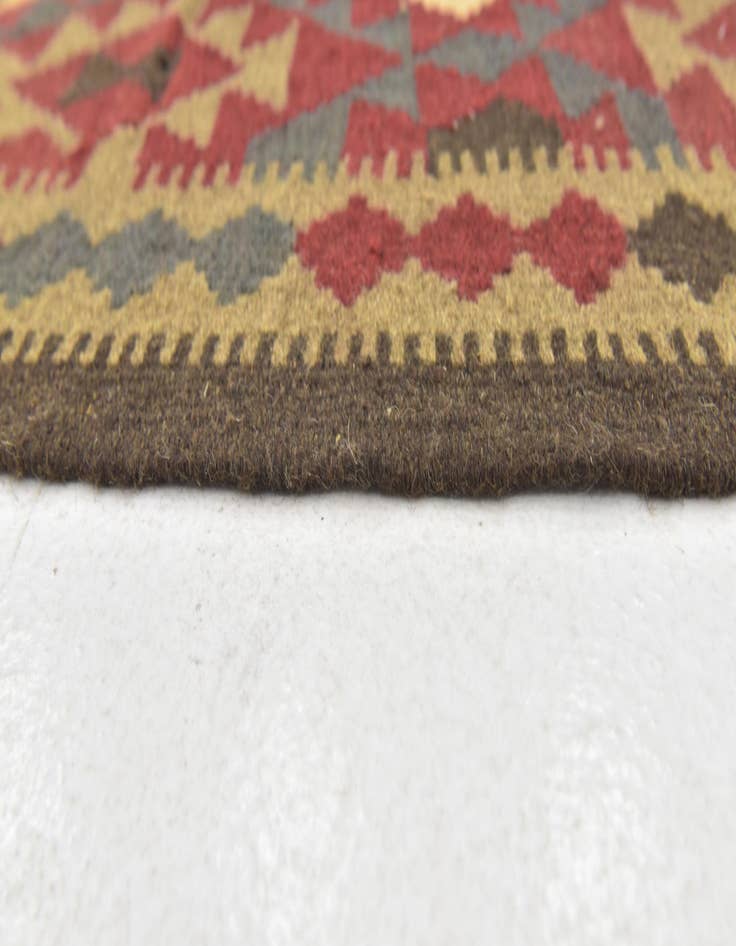 Detail image of  5' 2 x 8' 4  Hand Woven Kilim Maymana Wool Rug