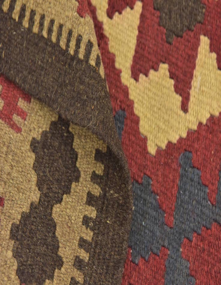 Detail image of  5' 2 x 8' 4  Hand Woven Kilim Maymana Wool Rug
