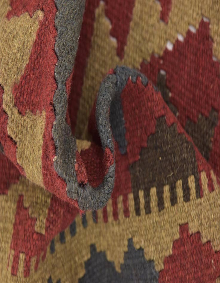 Detail image of  5' 2 x 8' 4  Hand Woven Kilim Maymana Wool Rug