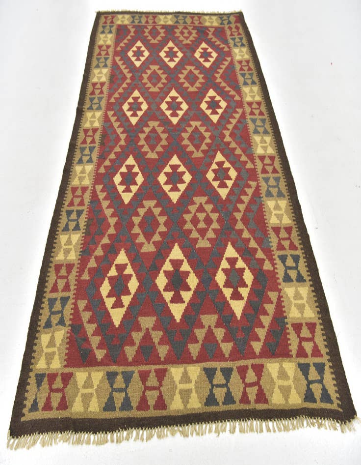 Detail image of  5' 1 x 8'  Hand Woven Kilim Maymana Wool Rug