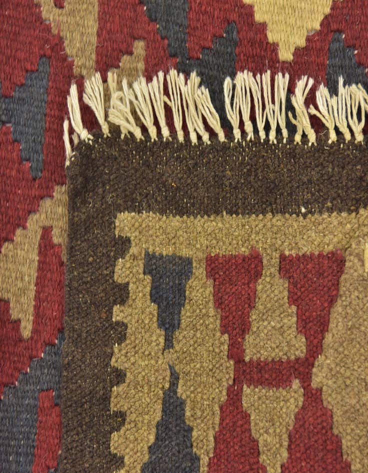 Detail image of  5' 1 x 8'  Hand Woven Kilim Maymana Wool Rug