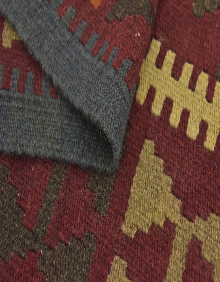 Detail image of  5' 2 x 8' 4  Hand Woven Kilim Maymana Wool Rug