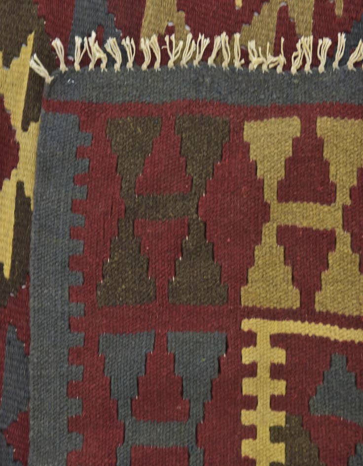 Detail image of  5' 2 x 8' 4  Hand Woven Kilim Maymana Wool Rug