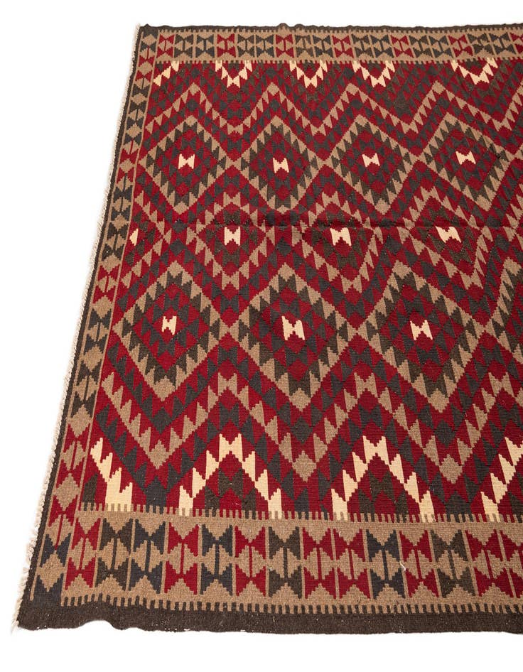 Detail image of  7' x 10'  Hand Woven Kilim Maymana Wool Rug