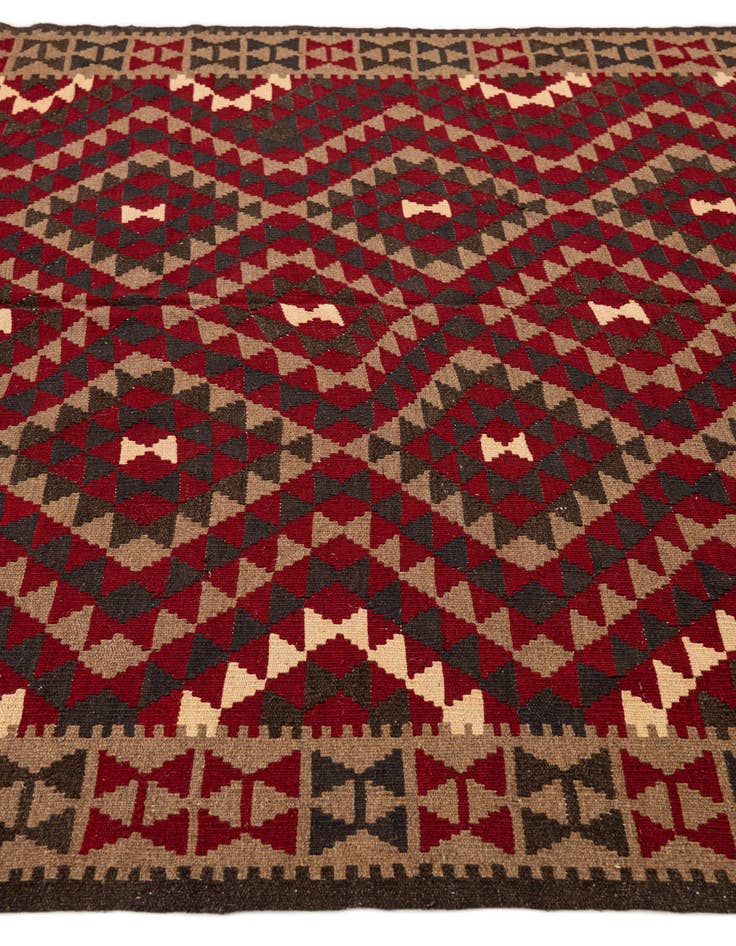 Detail image of  7' x 10'  Hand Woven Kilim Maymana Wool Rug