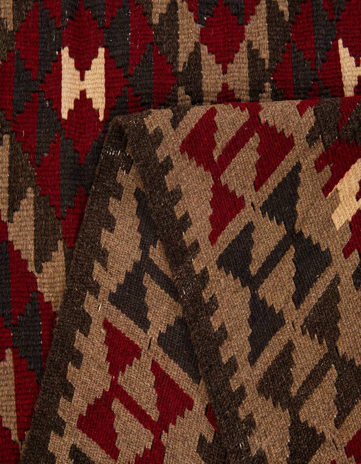 Detail image of  7' x 10'  Hand Woven Kilim Maymana Wool Rug