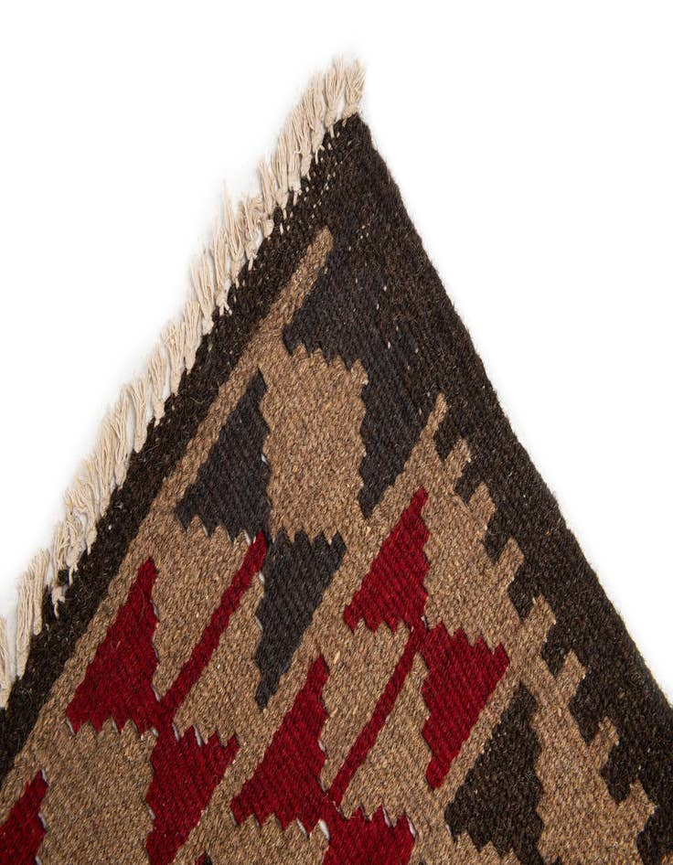Detail image of  7' x 10'  Hand Woven Kilim Maymana Wool Rug