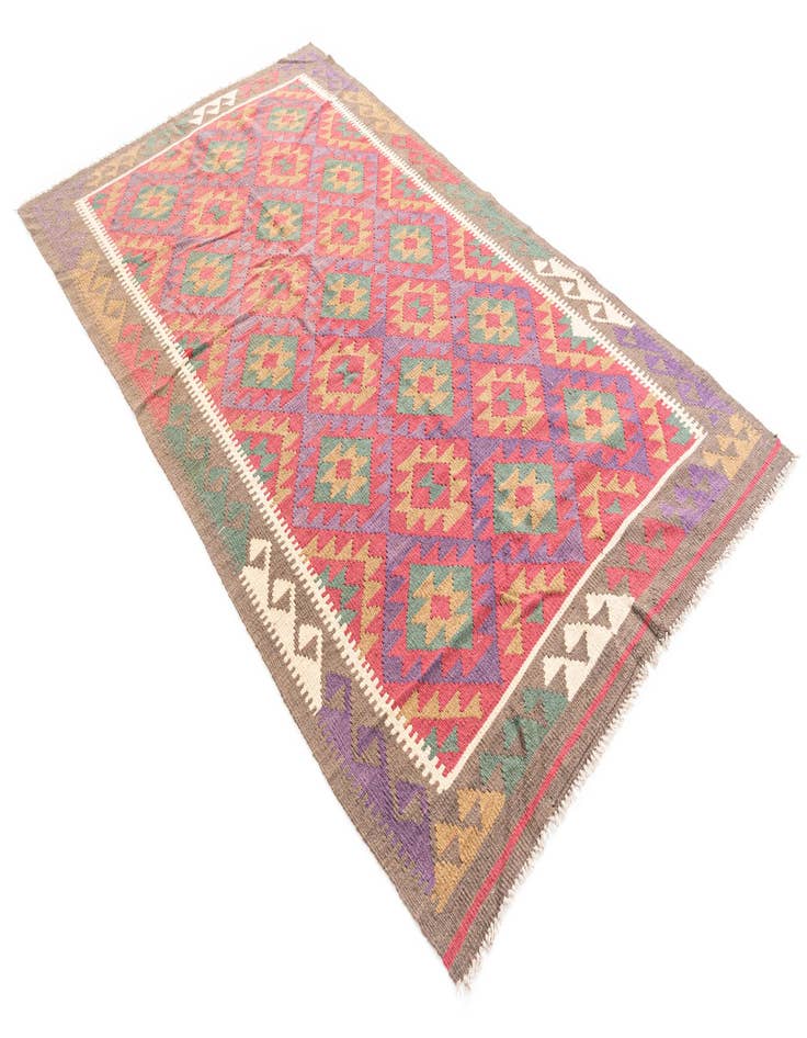 Detail image of  4' 9 x 8' 4  Hand Woven Kilim Maymana Wool Rug