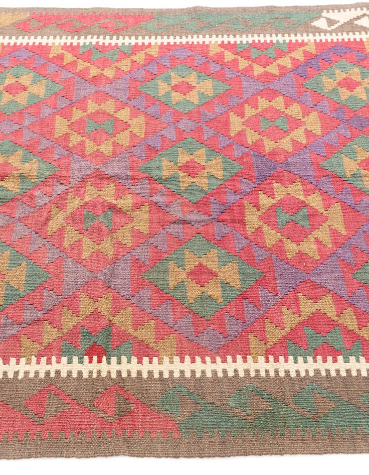 Detail image of  4' 9 x 8' 4  Hand Woven Kilim Maymana Wool Rug