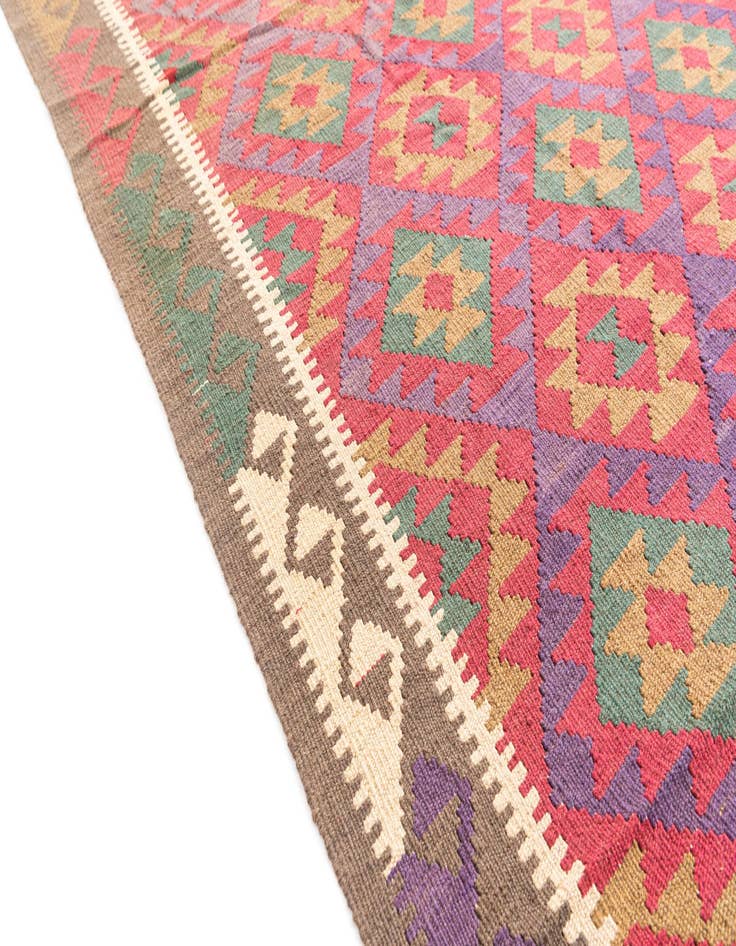 Detail image of  4' 9 x 8' 4  Hand Woven Kilim Maymana Wool Rug