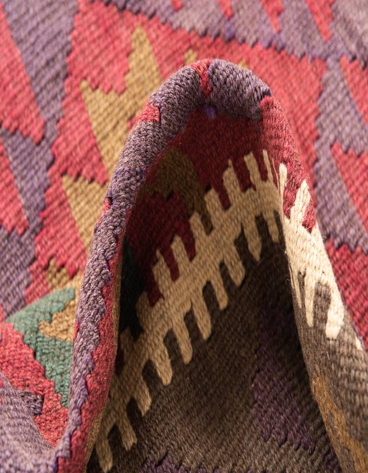 Detail image of  4' 9 x 8' 4  Hand Woven Kilim Maymana Wool Rug