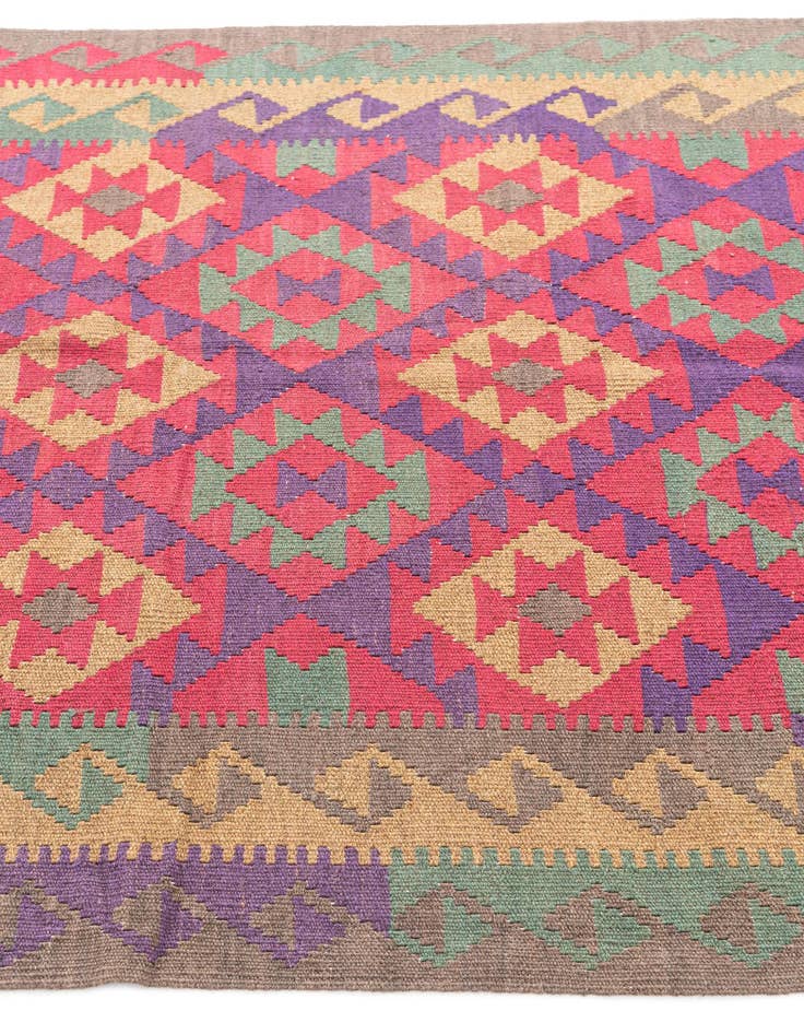 Detail image of  4' 9 x 8' 8  Hand Woven Kilim Maymana Wool Rug