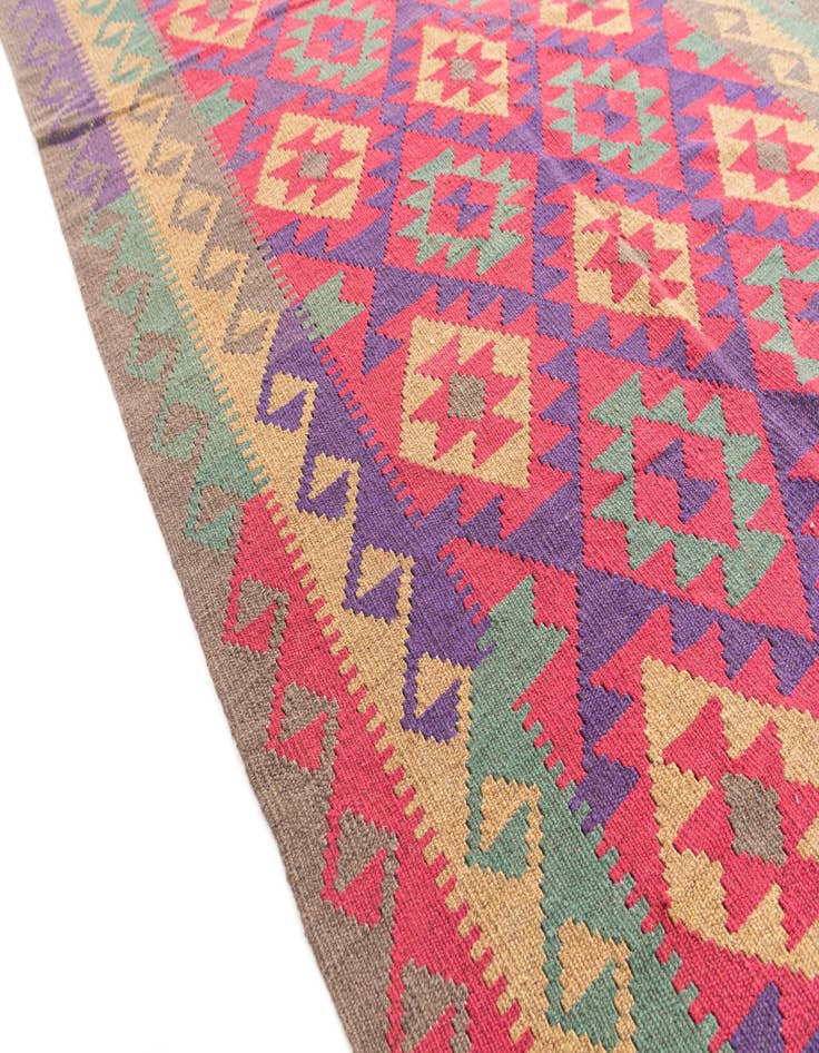 Detail image of  4' 9 x 8' 8  Hand Woven Kilim Maymana Wool Rug