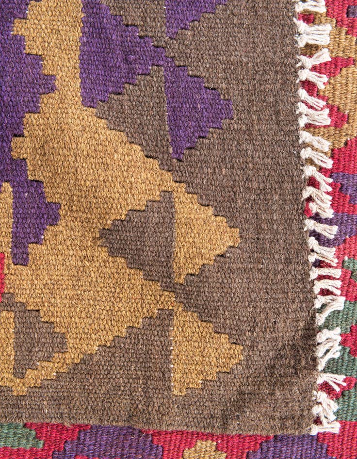 Detail image of  4' 9 x 8' 8  Hand Woven Kilim Maymana Wool Rug