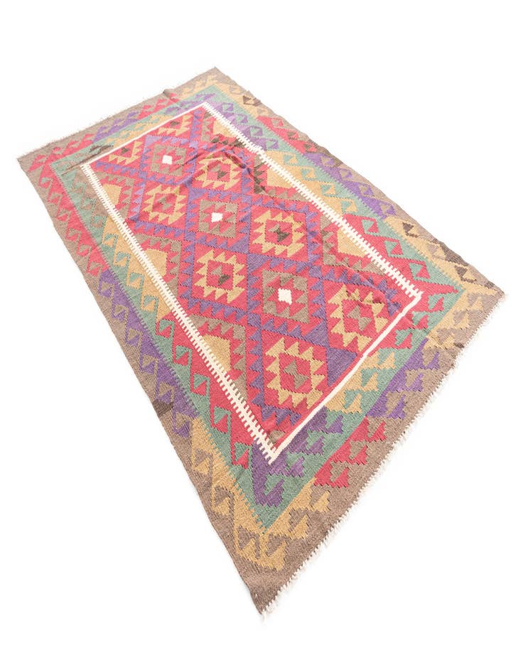 Detail image of  5' 1 x 8'  Hand Woven Kilim Maymana Wool Rug