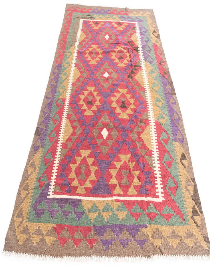 Detail image of  5' 1 x 8'  Hand Woven Kilim Maymana Wool Rug