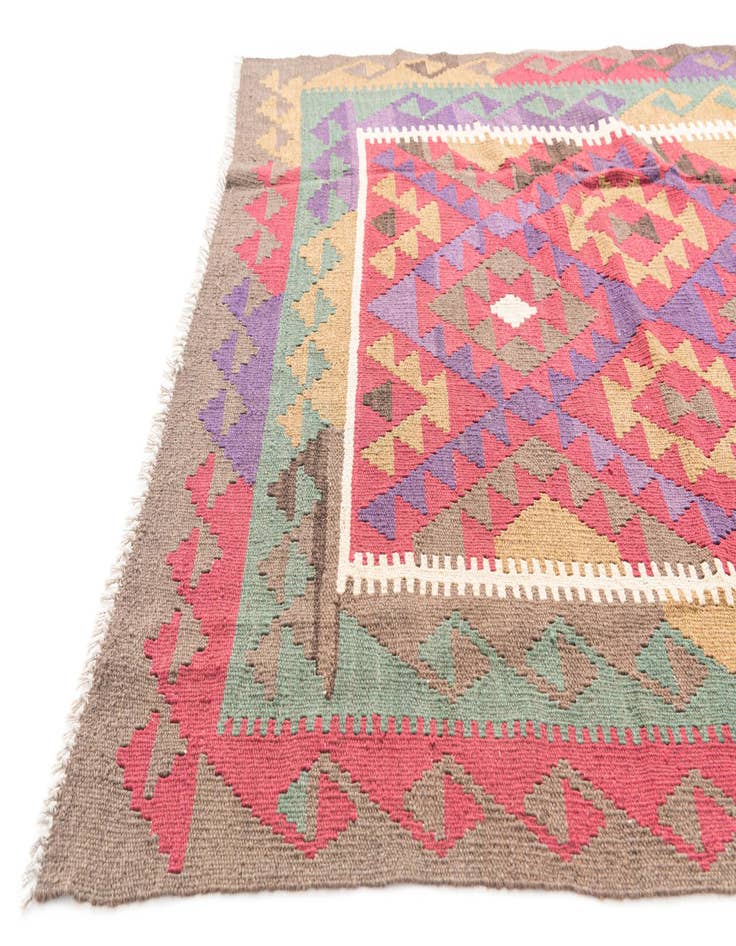Detail image of  5' 1 x 8'  Hand Woven Kilim Maymana Wool Rug