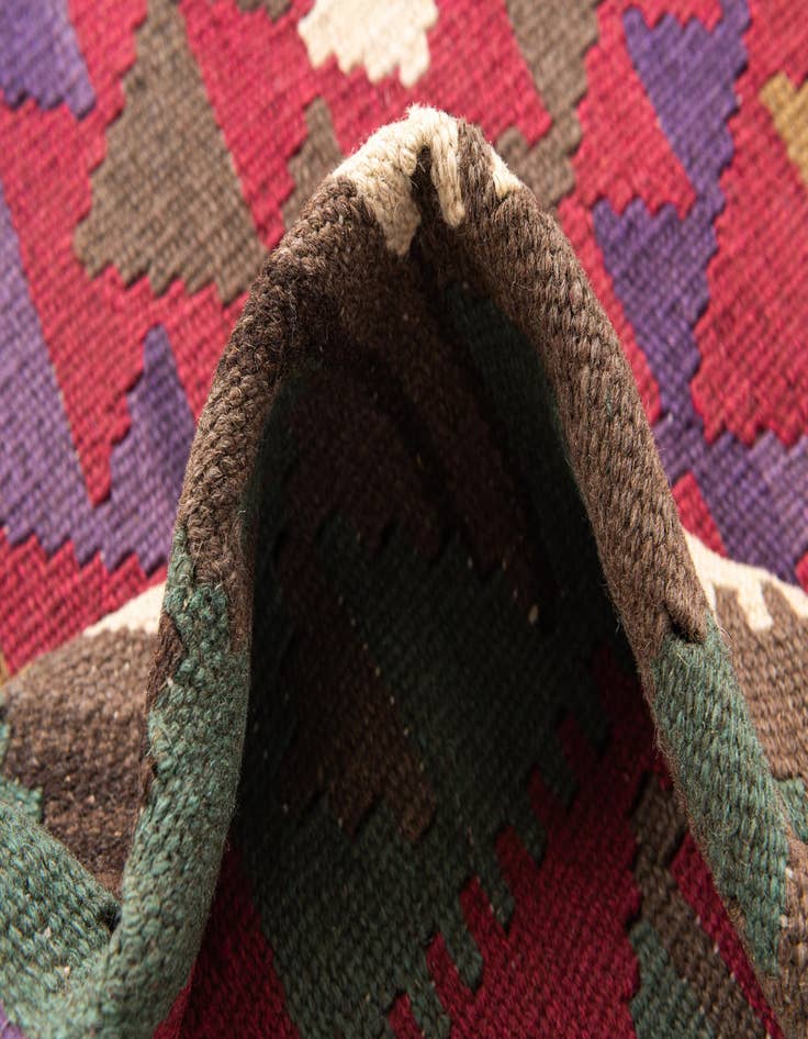 Detail image of  5' 1 x 8'  Hand Woven Kilim Maymana Wool Rug