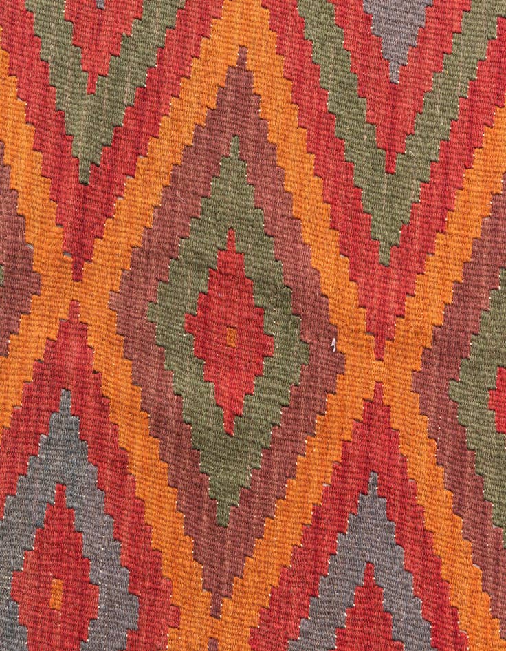 Detail image of  5' 2 x 8' 2  Hand Woven Kilim Maymana Wool Rug