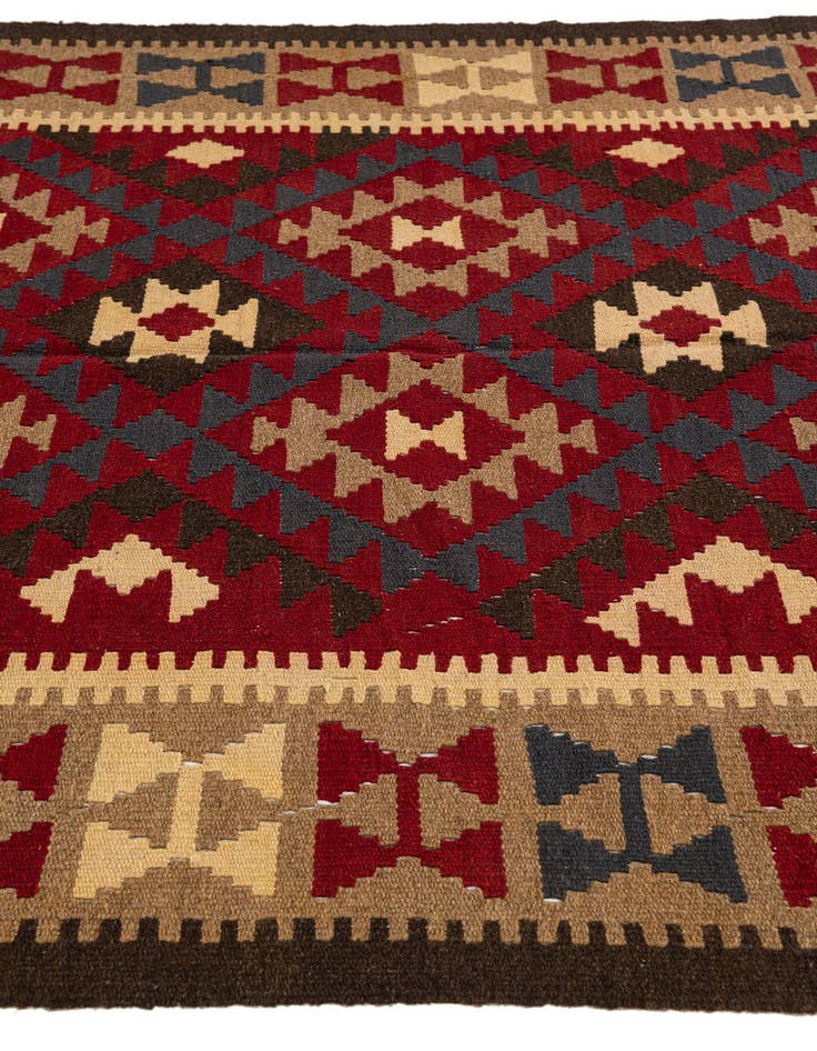 Detail image of  5' 2 x 8'  Hand Woven Kilim Maymana Wool Rug