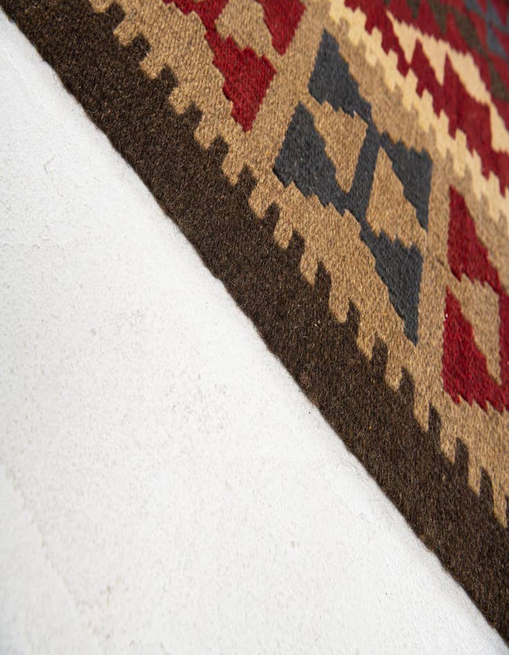 Detail image of  5' 2 x 8'  Hand Woven Kilim Maymana Wool Rug