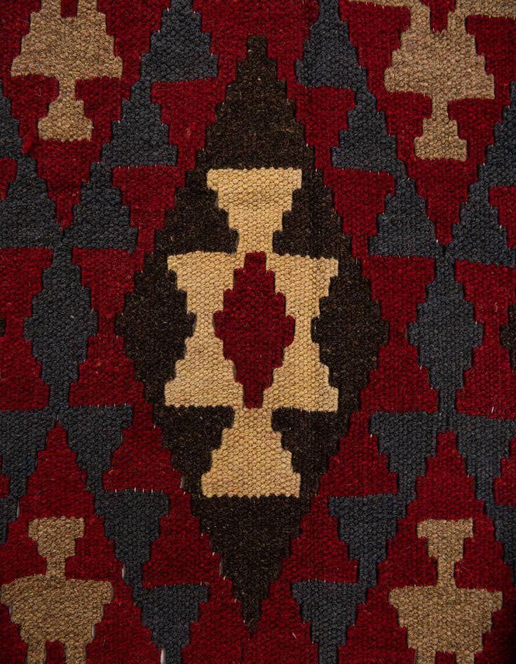 Detail image of  5' 2 x 8'  Hand Woven Kilim Maymana Wool Rug