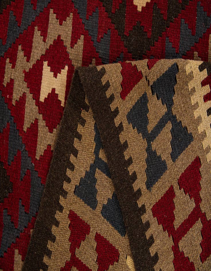 Detail image of  5' 2 x 8'  Hand Woven Kilim Maymana Wool Rug