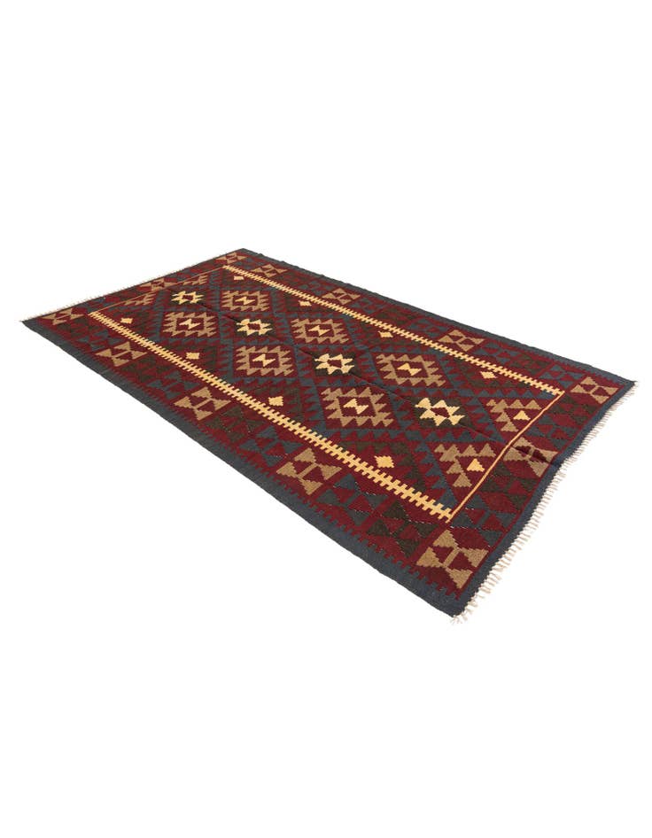 Detail image of  5' 2 x 8' 2  Hand Woven Kilim Maymana Wool Rug