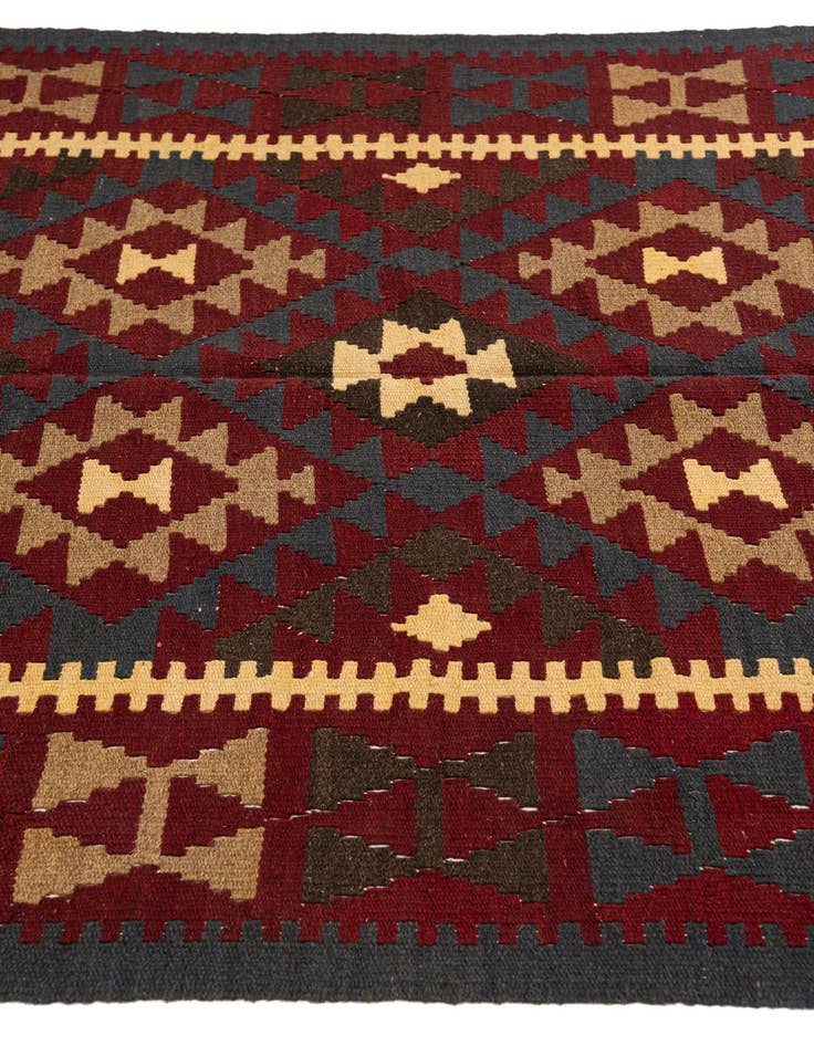 Detail image of  5' 2 x 8' 2  Hand Woven Kilim Maymana Wool Rug