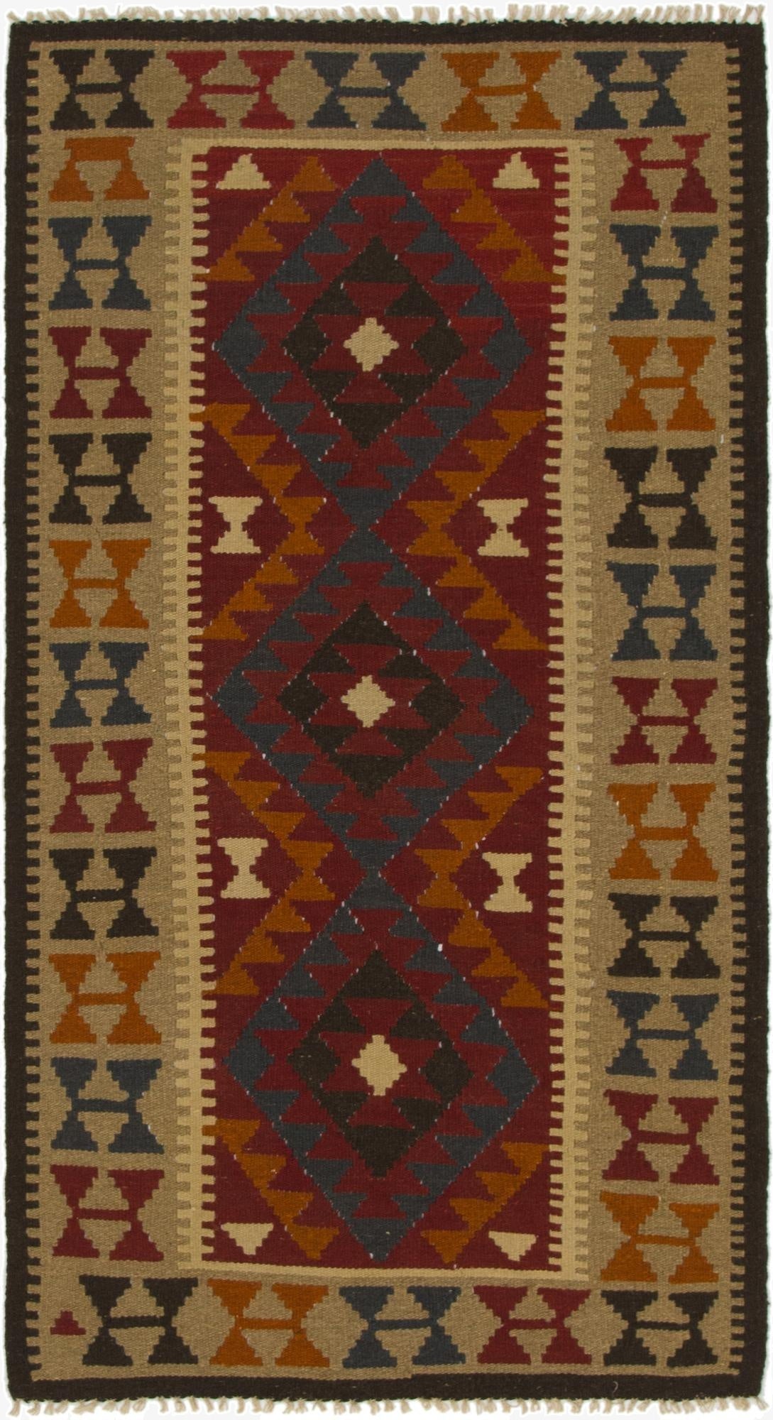  3' 5 x 6' 4  Hand Woven Kilim Maymana Wool Rug